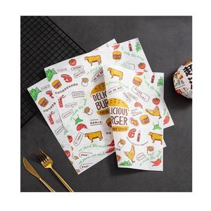 Papier d'emballage brun anti-graisse enduit de PE jetable avec impression de logo pour hamburgers, sandwichs, pizzas, pains et autres aliments - Product Image 5