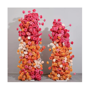 Commercio all'ingrosso fiore sfondo arco artificiale rosa e nude fiore corridore decorazione di nozze forniture per sfondo ad arco stand fiore - Product Image 6