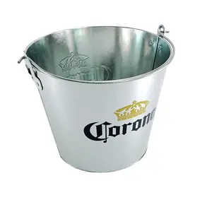 Cubo de Hielo Promocional CORONA de Metal Galvanizado con Logotipo Personalizado - Product Image 1