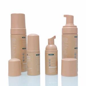 Empty 60ml 100ml 150ml 5oz Frosted Matte Nude Foaming Mousse Soap Pump Lash Bottles Printed Pet Foam Pump Bottle for <b>Tanning</b> - Product Image 1