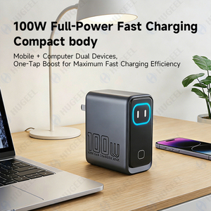 Cargador GaN de 100W con Carga Rápida PD y Pantalla Inteligente, Adaptador de Viaje Plegable para EE. UU. y UE, para Teléfonos Xiaomi y <span class=keywords><strong>Huawei</strong></span>, Cargador Tipo C para Laptop - Product Image 3