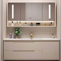 Ensemble de meubles de salle de bain modernes en contreplaqué de luxe sur mesure, vente en gros, double vasque et produits de vanité haut de gamme