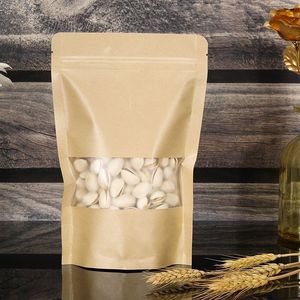 Wholesale Custom Kraft <b>Paper</b> <b>Stand</b> Pouch Bags Window Brown Biodegradable Food Packaging Ziplock for Pizza Pet Food Baby Food - Product Image 6