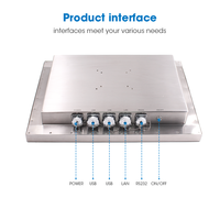 Computadora integrada de 19 pulgadas resistente al agua IP65 IP67 IP68 pantalla táctil capacitiva industrial sin ventilador todo en un Panel PC