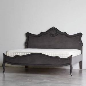 Cama de matrimonio vintage de madera maciza francesa con columna alta doble, cama de boda tallada a medida avanzada para dormitorio principal, cama de princesa - Product Image 2