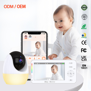 Caméra de surveillance pour bébé, écran intelligent de 4,3 pouces, veilleuse, enregistrement vidéo HD 1080P, audio bidirectionnel, détection de mouvement, rappel d'alimentation - Product Image 1