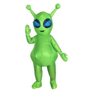 Costumes de mascotte extraterrestre gonflables, drôles, pour déguisement fantaisie, costume de fantôme effrayant qui embrasse les gens, farce ET, costume gonflable d'Halloween - Product Image 6