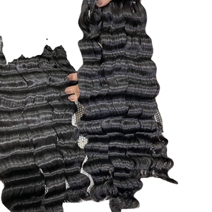 Extensiones de Cabello Virgen Natural Ondulado Profundo, de un Solo Donante, Súper Doble Trama, con Clip y Punta Adhesiva, Calidad Premium - Product Image 3