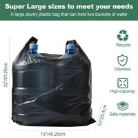 Sacs de courses réutilisables en plastique noir personnalisés YC, sacs à bandoulière épais et résistants pour les commerces de proximité