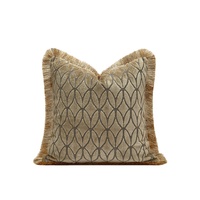 Housse de coussin décorative AIBUZHIJIA à motif géométrique, housse de coussin de luxe, décor pour la maison, taies d'oreiller, coussins décoratifs avec pompon