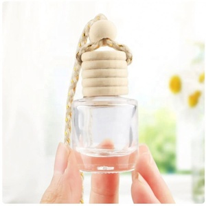 Wholesale 5ml Hanging Clear Glass Wooden Air Freshener Car Diffuser Aroma <b>Bottle</b> for <b>Perfume</b> - Product Image 6