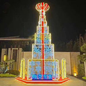 Sapin de Noël géant moderne de 20, 30, 40 ou 50 pieds (<span class=keywords><strong>11</strong></span> mètres) avec éclairage extérieur et boîte cadeau, à prix avantageux - Product Image 1