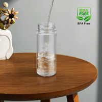 Bouteille d'eau en plastique écologique sans BPA de 12oz avec logo personnalisé et ouverture large Bouteille de sport de voyage pour le camping en plein air et les voyages