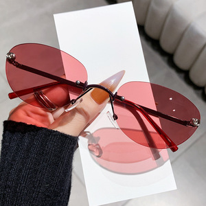 <b>Sunglasses</b> Women <b>Gradient</b> Lens UV400 Metal Frame Class 2 Sunshades For Outings Cycling Driving Parties - Product Image 1