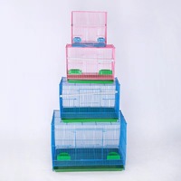 Grande cage en fer avec plateau et boîte à eau, cage à oiseaux en fer pour petits perroquets, cage à oiseaux pliable en fil de fer pour l'élevage