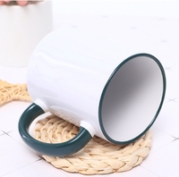 Tasse à café en céramique personnalisée avec poignée colorée tasse à sublimation de 11oz vente en gros