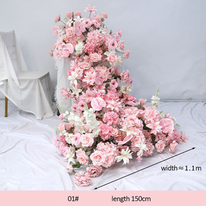 Décoration de table pour fête d'anniversaire, fête des <span class=keywords><strong>m</strong></span>ères, mariage, chemin de table de 1,5 <span class=keywords><strong>m</strong></span> de long, <span class=keywords><strong>fleurs</strong></span> suspendues, décoration de fenêtre, <span class=keywords><strong>fleurs</strong></span> de mariage luxueuses - Product Image 6