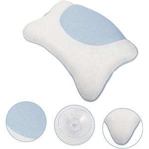 Cuscino da bagno 4 ventose vasca cuscino <span class=keywords><strong>per</strong></span> il collo ergonomico <span class=keywords><strong>per</strong></span> <span class=keywords><strong>doccia</strong></span> poggiatesta cuscino Spa portatile adatto a tutte le vasche da bagno - Product Image 1