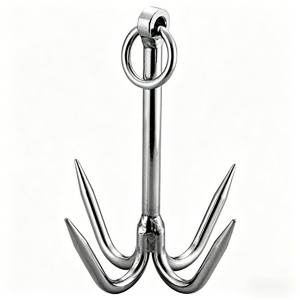 Ancre marine à quatre griffes en acier inoxydable 304 poli fin, griffe fixe pour yacht, pêche côtière, quincaillerie d'amarrage de haute qualité - Product Image 2