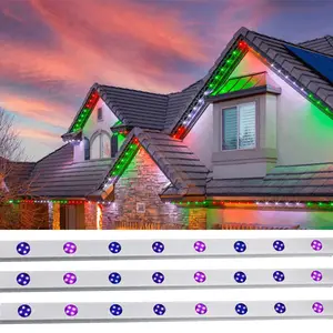 Éclairage sur rail permanent personnalisé ip65 étanche ucs rgbw point led pixel pour la décoration de bâtiment