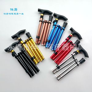 Five Section Folding Aluminum Alloy <b>Walking</b> <b>Stick</b> 0.8mm Thick Portable For Elderly People - Product Image 1