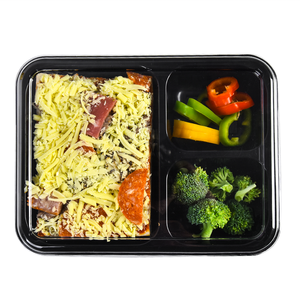 Vente en gros de contenants d'emballage alimentaire à emporter en CPET à 3 compartiments, compatibles micro-ondes, jetables, en plastique, avec couvercle - Product Image 6