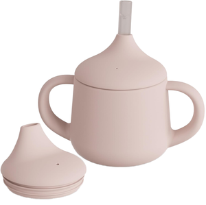 HILIM Tasse à bec en silicone à double poignée sans BPA Tasse à eau d'entraînement pour bébé de qualité alimentaire avec motif animal pour 0-12 mois - Product Image 1