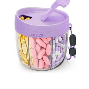 High Quality <b>7</b>-Compartment Portable Pill Dispenser Organizer Wide Opening Easy Use Custom Logo Plastic Promotional Gift - Product Image 3