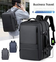 Sac à dos de voyage professionnel extensible et étanche avec port de charge USB pour ordinateur portable et trajets professionnels