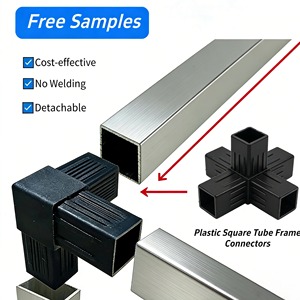 Connecteurs d'angle carrés en plastique pour tubes carrés, raccords à <span class=keywords><strong>90</strong></span> degrés, connecteurs de tuyaux à 2 voies pour tubes de 25*25 mm - Product Image 1