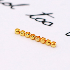 18K Gold Plated <b>Copper</b> Round Positioning Beads For <b>Bracelet</b> Making 3mm Diameter Jewelry Findings Components - Product Image 1