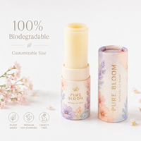 Emballage en tube de papier cosmétique personnalisé écologique, tubes en carton kraft ronds de luxe pour baume à lèvres, rouge à lèvres, lotion, cadeau