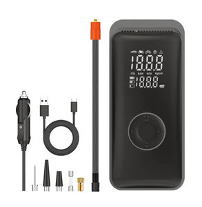 Gonfleur de pneus numérique <span class=keywords><strong>rechargeable</strong></span> double alimentation 12V 150psi <span class=keywords><strong>avec</strong></span> lumière <span class=keywords><strong>d</strong></span>'urgence ABS, LED et 4 aiguilles, <span class=keywords><strong>batterie</strong></span> 6000mAh, certifié CE - Product Image 2