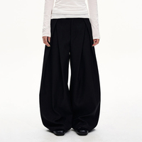 Pantalon de costume décontracté pour homme, coupe droite, ample, à jambe large, taille mi-haute, longueur au sol, style baggy, pantalon de ville, personnalisé ODM
