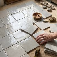 Carreaux muraux en céramique, carreaux muraux pour cuisine, carreaux muraux pour salle de bain, 100x100mm, couleur blanche, impression jet d'encre, carreaux muraux pour café