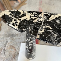 Table console en marbre noir naturel, design moderne, table d'entrée en pierre pour hôtel de luxe, villa, couloir, meubles