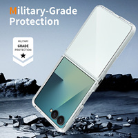 Casing Ponsel Akrilik Transparan untuk Samsung Galaxy Z Flip 8 Anti Kuning Anti Gores Pelindung Ponsel untuk Galaxy Z Flip 7 SM007
