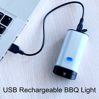 Nouvelle Conception Lampe de Poignée de Barbecue à Double LED Puissante, Rechargeable par USB avec Batterie au Lithium, Accessoire d'Éclairage pour Barbecue
