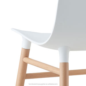 Silla de comedor de Copenhague, estructura de madera maciza con respaldo de plástico, sillas de comedor baratas para restaurante, - Product Image 5