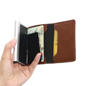 Stock RFID Business Name Card Holder Luxury PU Leather Card Holder Wallet Credit Card Holder for Men And Women