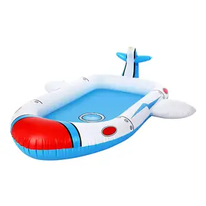 Custom Inflatable Space Ship Sprinkler Pool Ball Paddling Pet Pool Outdoor Swimming Pool Indoor for Kids Family PVC Blue 0.22mm