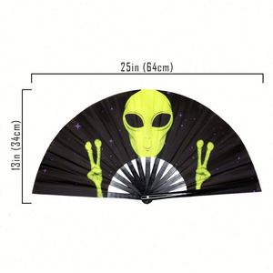 Guan Sen <b>Large</b> Hand Folding <b>Fans</b> High Premium Bamboo Custom Carved Clack Rave <b>Fan</b> for Parties Hand-Crafted Folding Hand Crack - Product Image 6