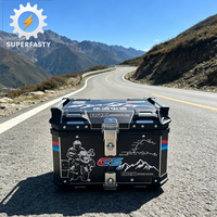 Boîte de rangement arrière pour moto de tourisme, étanche, 55L, en alliage d'aluminium, verrouillable, légère, universelle