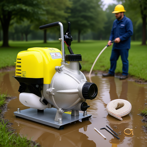 Bomba de Agua Portátil a Gasolina de 38 cc, 4 Tiempos, con Manguera de 10 Pies x 1 Pulgada para Drenaje y Jardinería - Product Image 2