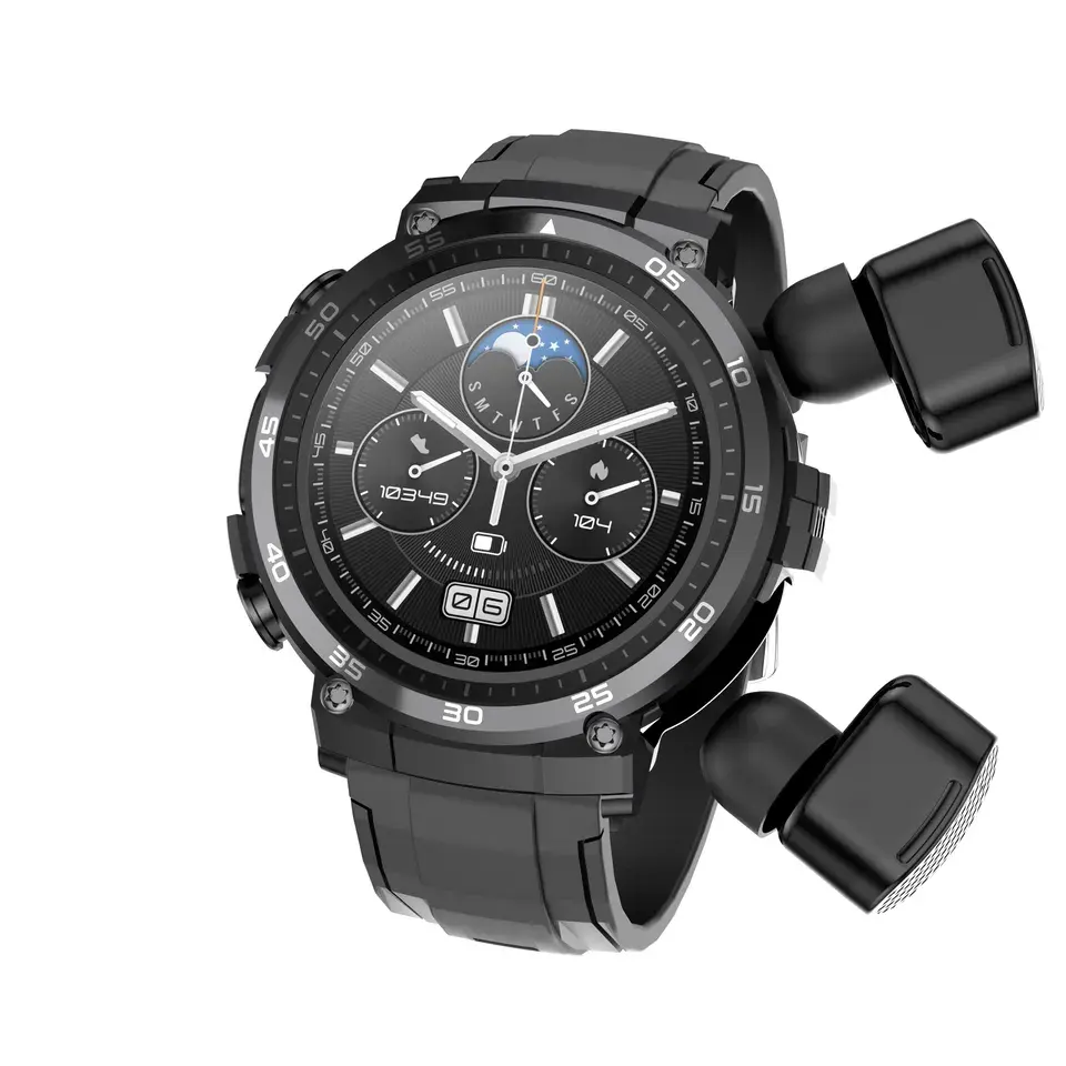 M68 jam tangan pintar TWS pemrosesan peredam bising desain penekan tekanan sensitif 2 In 1