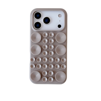 Coque de téléphone antichoc en silicone à bulles avec ventouse pour 17 Pro Max AIR 16/15/14/13