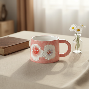 Customizable Floral Design Porcelain Ceramic Coffee Mug-Business Promotional Gift Espresso Safe Dishwasher Microwave Safe Custom - Product Image 3
