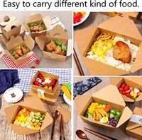 Boîte d'emballage alimentaire en papier kraft jetable, personnalisable, haut de gamme, moderne, luxueuse, écologique, de qualité alimentaire, pour salade, sandwich, à emporter