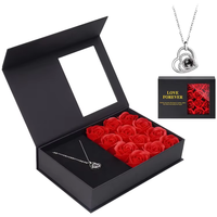 Coffrets Cadeaux de Luxe Modernes Écologiques à Succès : Collier Rouge à Lèvres, Bijoux, Savon Fleur de Rose – Idéal Anniversaire et Saint-Valentin