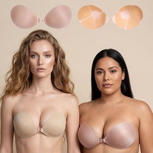 Soutien-gorge adhésif invisible pour femme, sans <span class=keywords><strong>dos</strong></span>, sans couture, à bonnets ronds, en silicone, anti-transpiration, à forte adhérence, nouvelle technologie, tenue longue durée - Product Image 1